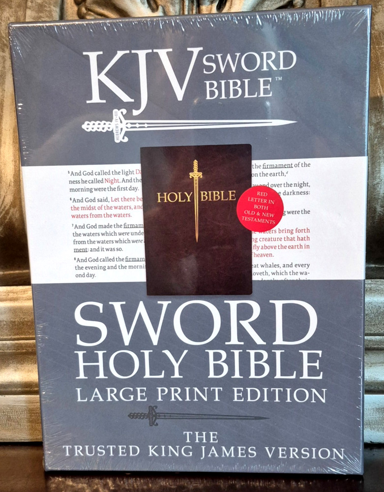 KJV Sword Bible (Large Print, Dark Mahogany Genuine Leather) New in Box / Sealed