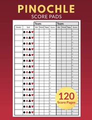 Pinochle Score Pads 120 Pages: Personal Scoresheet Record Book,…