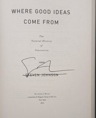 WHERE GOOD IDEAS COME FROM by Steven Johnson (2010, HC/DJ) * SIGNED *