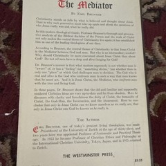 The Mediator – Emil Brunner, vintage sc, The Westminster Press