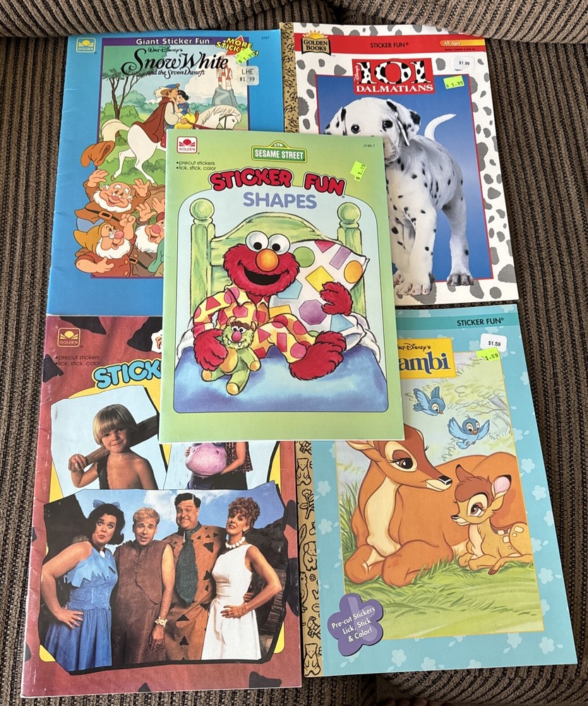 Vtg Sticker Fun Golden Coloring Book Lot Of 5 New Never Used Chip N Dale