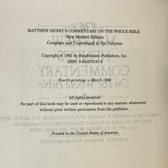 Matthew Henrys Commentary on the Whole Bible 6 Volume Set HC New Modern Edition
