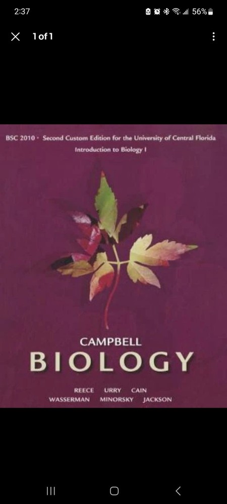 Campbell Biology 2nd Custom Edition Introduction to Biology 1 ,Paperback