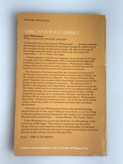 NAVAJO KINSHIP AND MARRIAGE GARY WITHERSPOON UNIVERSITY OF CHICAGO 1975