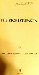 2006 The Richest Season by Maryann Mcfadden Signed Softcover Book 344 Pages