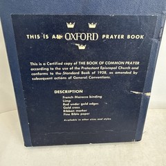 Oxford Book Of Common Prayer French Morocco Leather – Nice- 07616 Box 1952