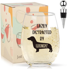 Book Lovers Gifts for Women, When I Think about Books I Touch My Shelf 16Oz Stem