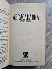 Abracadabra Stephen Gresham Vintage Paperback Book Horror Novel 1988 Zebra Books