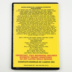 SUCCESS SECRETS of a CARNIVAL HYPNOTIST Stage Hypnosis Group Hypnotic Inductions