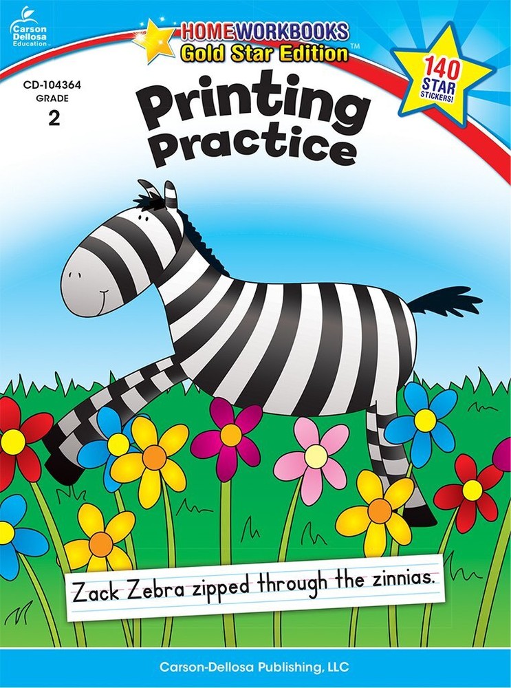 Printing Practice, Grade 2 (Home Workbooks) – – Paperback – Good
