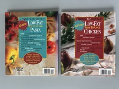 Lot of 2 Low-Fat Ways to Cook Pasta AND Chicken 1990s vtg HC Metal Spiral Bound