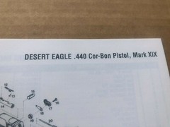 PARTS LIST/Booklet manual for a Desert Eagle Pistol,14 pages of info on this gun