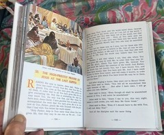 CATHOLIC PICTURE BIBLE – WHITE LEATHER, GILDED PAGE EDGES