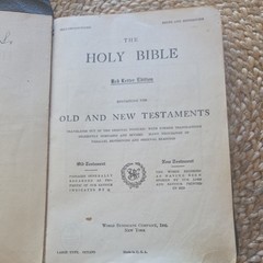 1901 HOLY BIBLE RED LETTER EDITION OLD AND NEW TESTAMENT LARGE TYPE U.S.A.