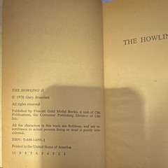 Fawcett Gold Medal The Howling I & II Gary Brandner PB Horror Film/TV 1977
