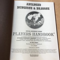 Advanced Dungeons and Dragons Players Handbook Gary Gygax 1st Edition Hardcover