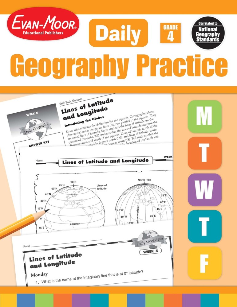Evan-Moor Daily Geography Practice, Grade 4, Homeschooling and Classroom Res…