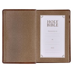 The Holy Bible Kings James Version Bible Thumb Indexed Red Letter / Brown NEW***