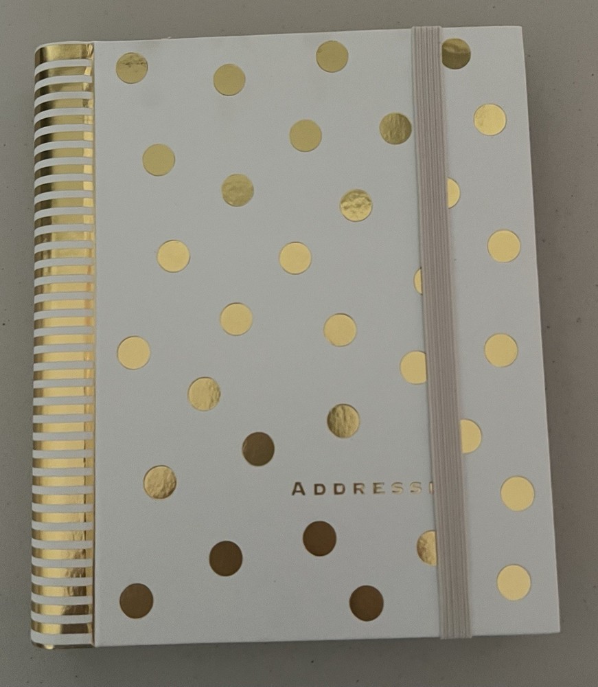 GOLD DOTS LARGE ADDRESS BOOK By Peter Pauper Press – Hardcover Brand New