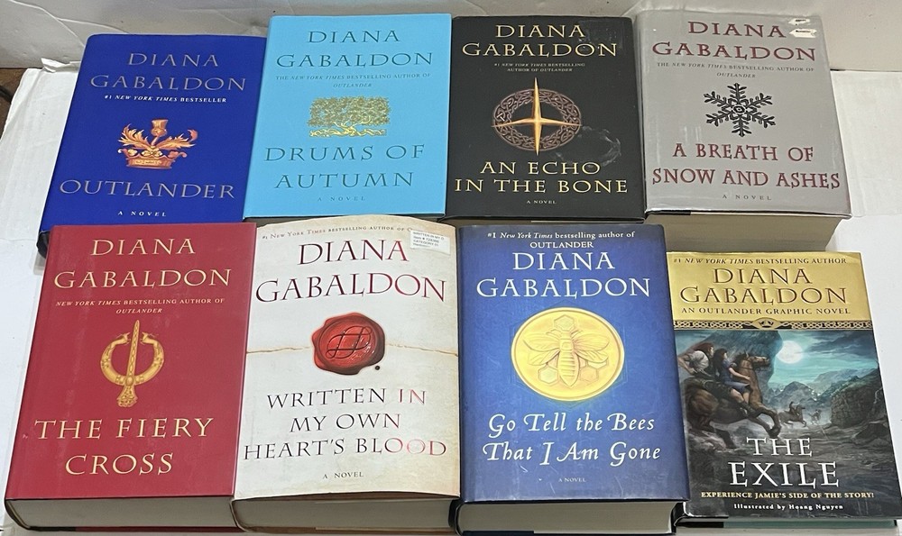 Outlander Novels Lot of 8 Diana Gabaldon Breath Fiery Cross Drums Of Autumn HCDJ