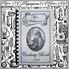 1895 Mrs. Wilkinson’s cookery Vintage Cook Book 172 Pages