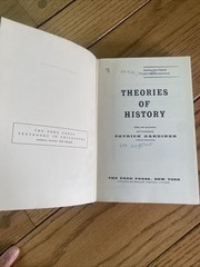 THEORIES OF HISTORY Patrick Gardiner Hardcover Book The Free Press 1959 1969