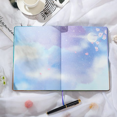 ​B5 Notebook with Colored Space Art Pages, 160 Blank Pages for Writing, Unique D