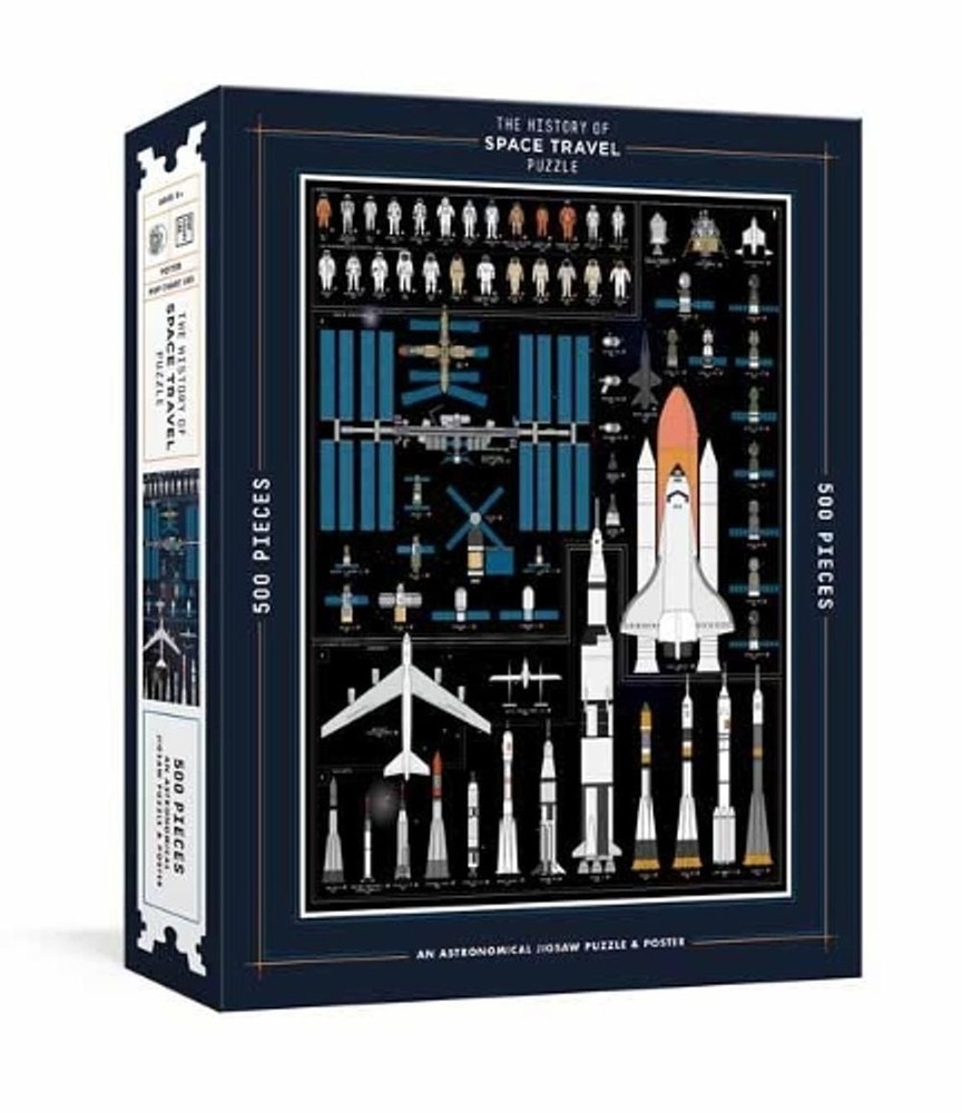 History of Space Travel Puzzle: Astronomical Jigsaw Puzzle and Poster by Pop Cha