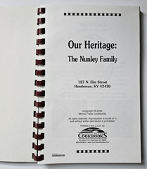 Our Heritage The Nunley Family Morris Press Cookbooks 2002 Henderson, Kentucky