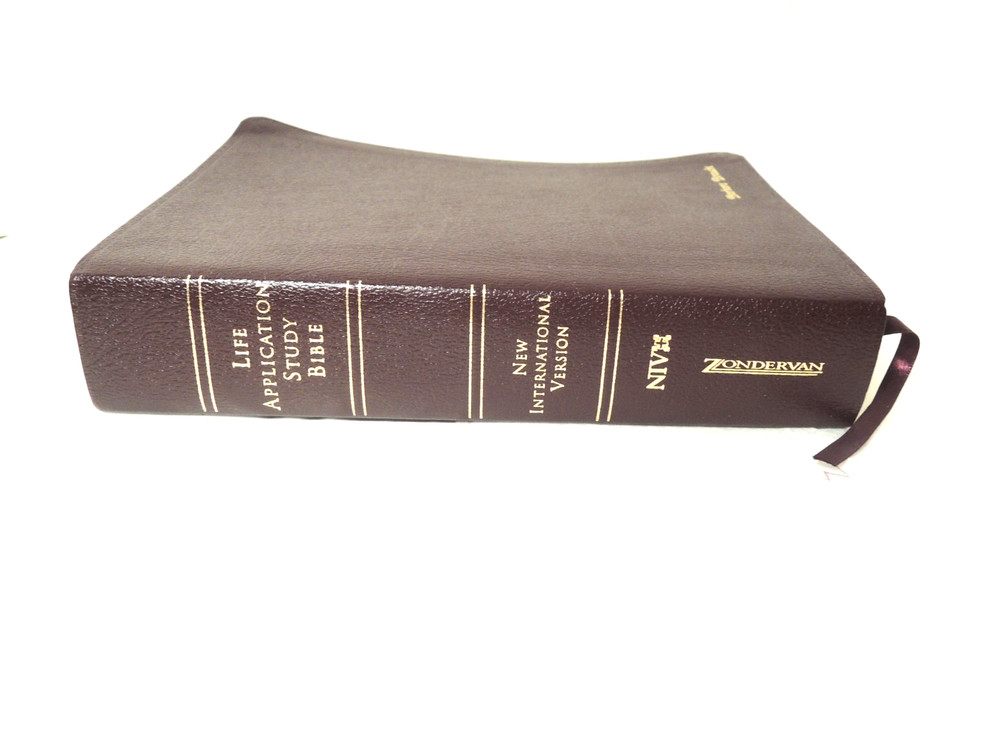 Life Application Study Bible NIV Bonded Leather Thumb Indexed 1991 Red Letter