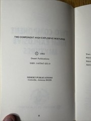 RARE Secret Two component high explosive mixtures Desert Publications 1982 PB