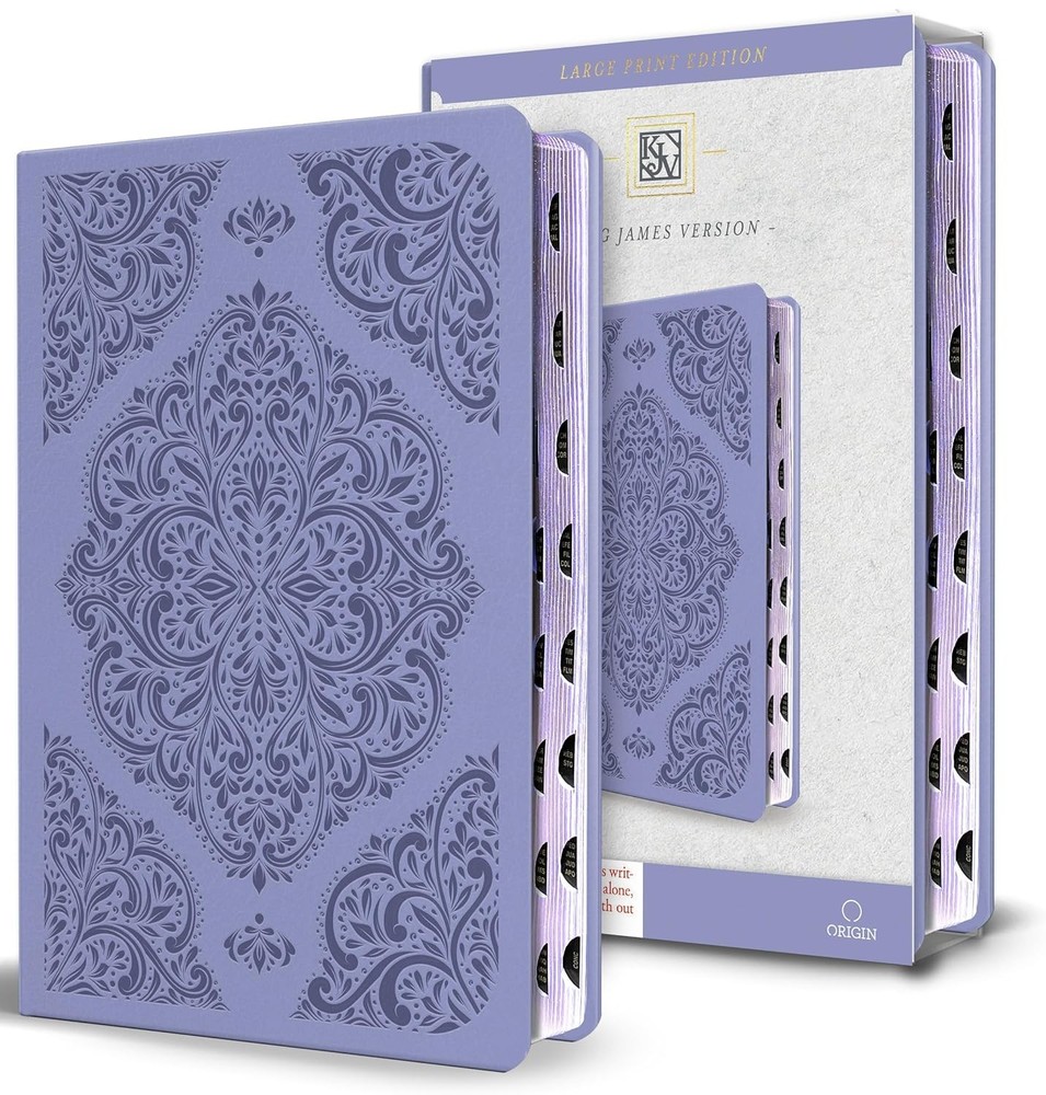 KJV Holy Bible, Large Print Medium Format, Lavender Faux Leather Bonded Leather