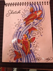 Ed Hardy Koi Fish 9.5″x11.4″ Sketchbook Acid-Free 100 Sheets With 50 Stickers