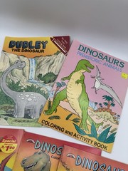 Vintage Lot of 5 DINOSAUR Coloring Books Most Unused But One Has Marks