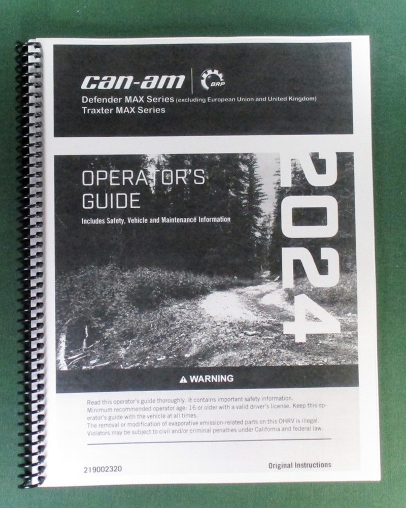 2024 Can-Am Defender MAX DPS HD10 Owner’s Manual: 252 Pages & Protective Covers