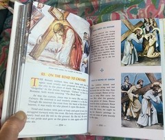 CATHOLIC PICTURE BIBLE – WHITE LEATHER, GILDED PAGE EDGES