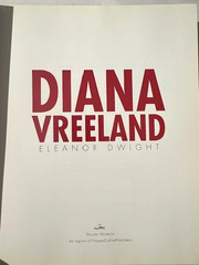 DIANA VREELND by Eleanor Dwight HC 2002 1st Edition William Morrow