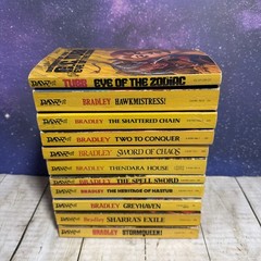 Vintage Lot Of 11 Daw Sci Fi Yellow Books Bradley & Tubb
