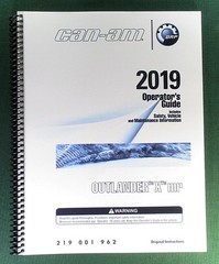 2019 Can-Am Outlander 650 X MR Owner’s Manual: 212 Pages & Protective Covers!