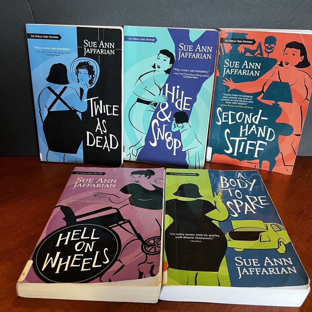 Lot: 5 Sue Ann Jaffarian Odelia Grey Mystery Books # 6 7 8 9 10 Twice as Dead