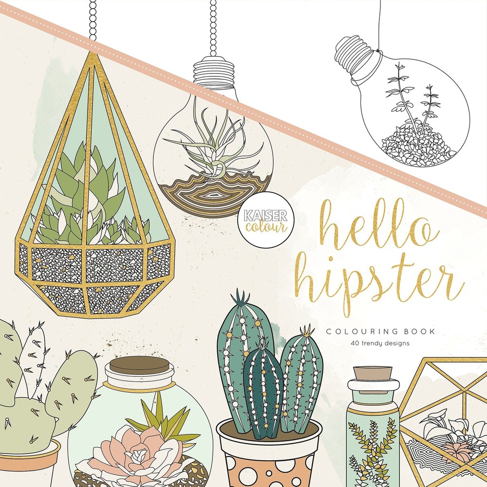 Kaisercraft Hipster-Kaiser Coloring Book, 24.89×24.63×0.76 cm, Multicolour