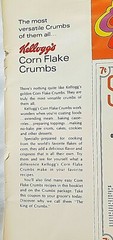 VINTAGE 1971 KELLOGG’S CORN FLAKE CRUMBS COUPON $0.07 CENTS AND AD PAGE