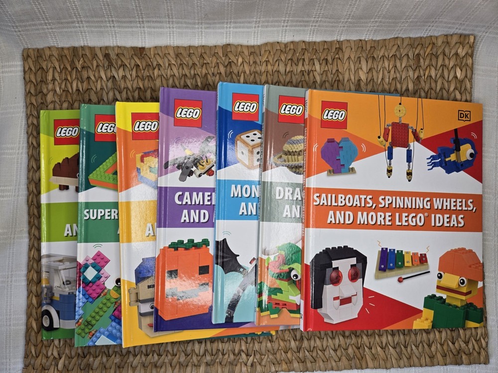 Lot of 7 DK Lego Bulding, Creating, Imagination Books Kids Beginners EUC