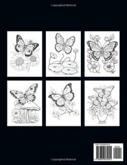 Butterfly & flowers coloring book for adult large print designs: 50 – Paperback