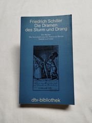 Die Dramen des Sturm & Drang by Friedrich Schiller 1978 Vintage Paperback