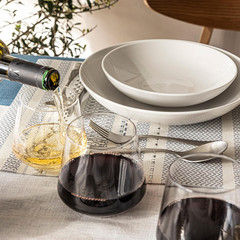 Over&Back 17Oz Modern Glassware – Set of 4 Contemporary Stemless Drinking Glasse