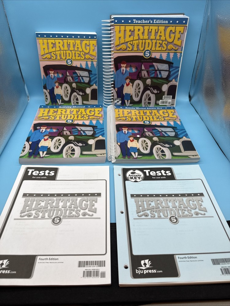Bob Jones Heritage Studies 5 History Set- Text, Test, Activities, Key & Teacher