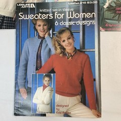 Lot of 13 Vintage Knitting Pattern Books Magazines Leaflets Sweaters Men & Women