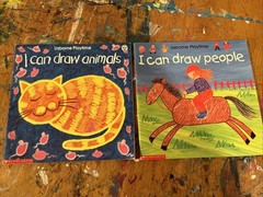 USBORNE I Can Draw People & Animals Lot x2 Paperback Books Art Homeschool Learn