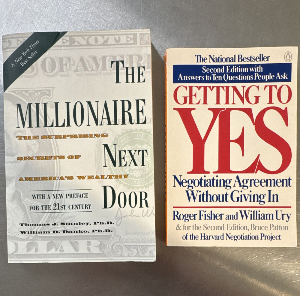 Thomas J. Stanley & Roger Fisher Book lot: 2qty Millionaire Next Door + YES 2E